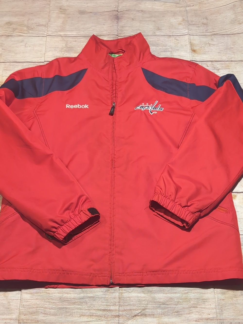 Vintage Reebok Washington Capitals Center Ice Full Zip Jacket Red/Blue Sz Small